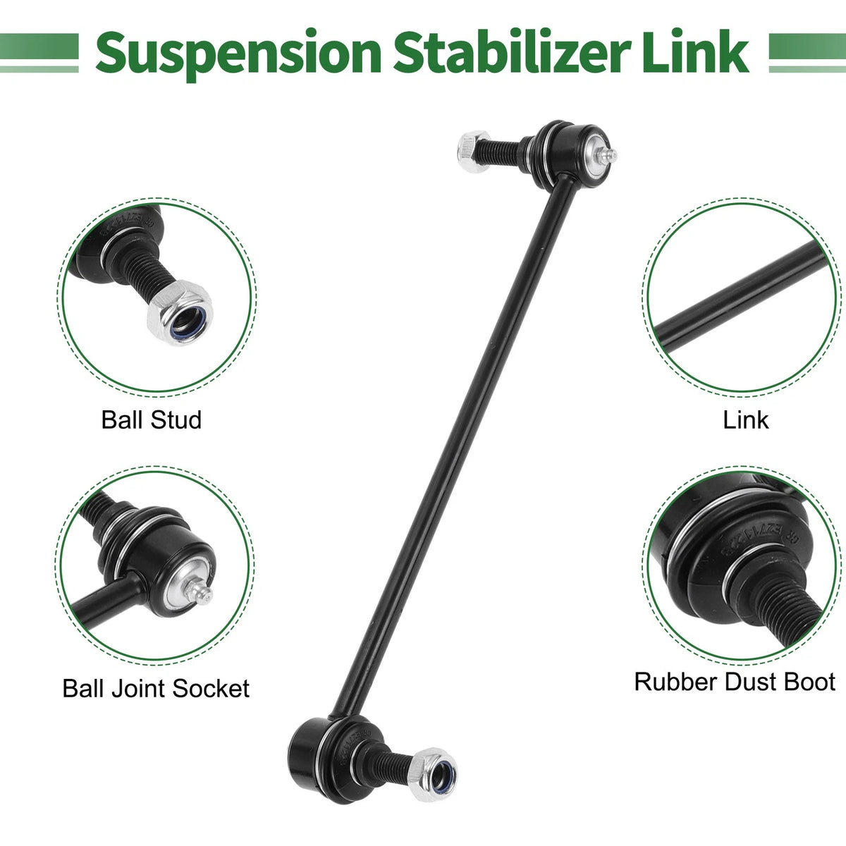 8pcs Front Suspension Kit Tie Rod End Sway Bar Link Ball for Volkswagen Routan