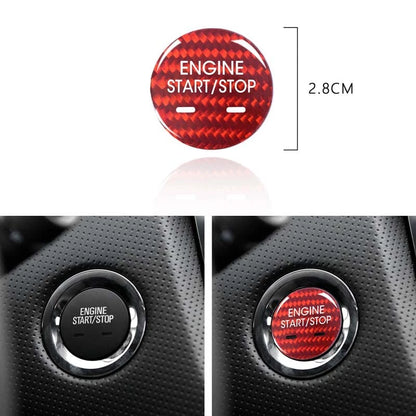 Black Carbon Fiber Engine Start Buttons Cover Cap Trim Fit For Cadillac XTS CT6
