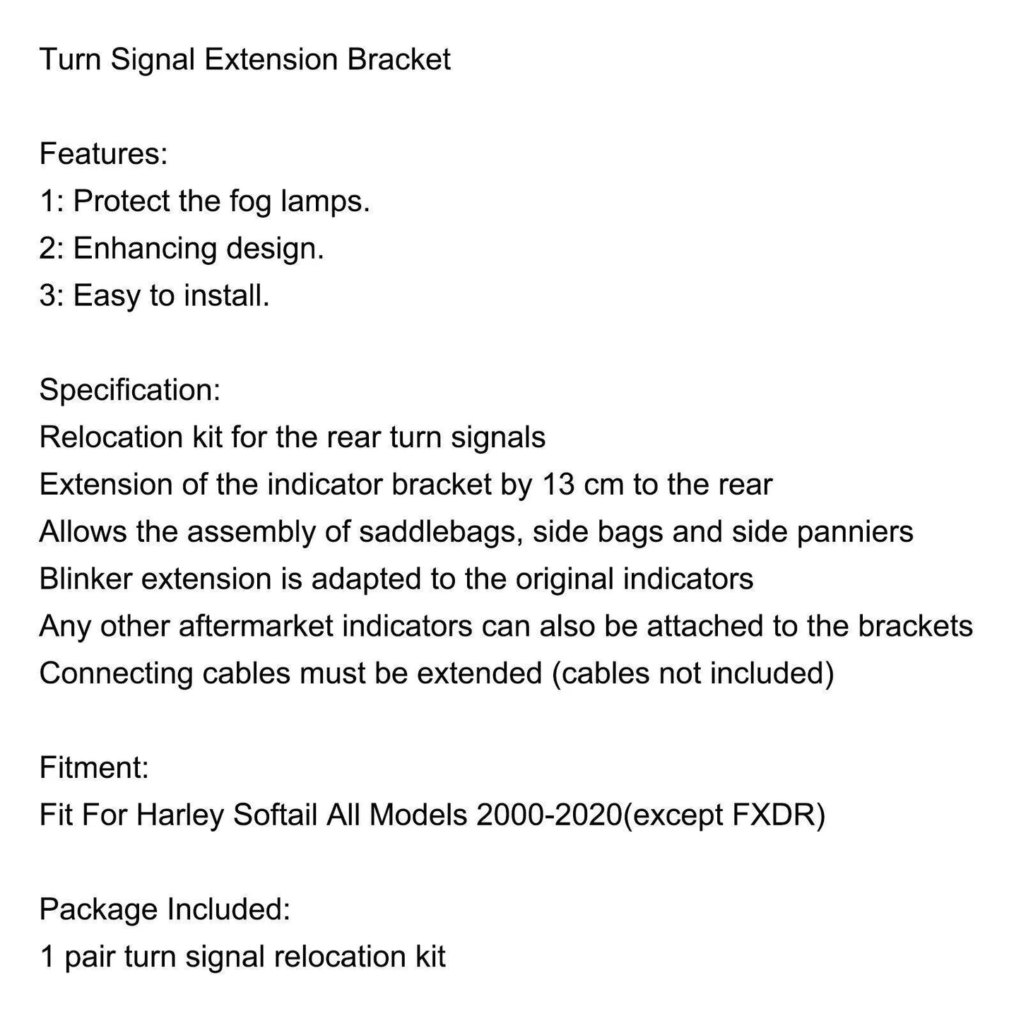 Turn Signal Extension Bracket Kit for Harley Softail (2000-2023)