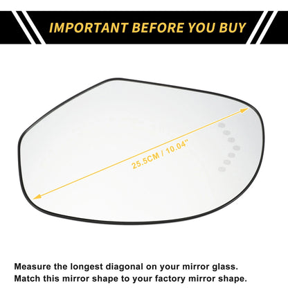 Heated Left Mirror Glass Replacement for GMC Sierra 2500