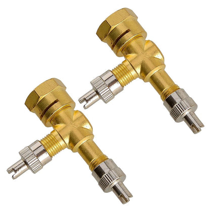 TPMS Valve Tee Adapter 3-Way Pure Copper for Motorcycles & Cars