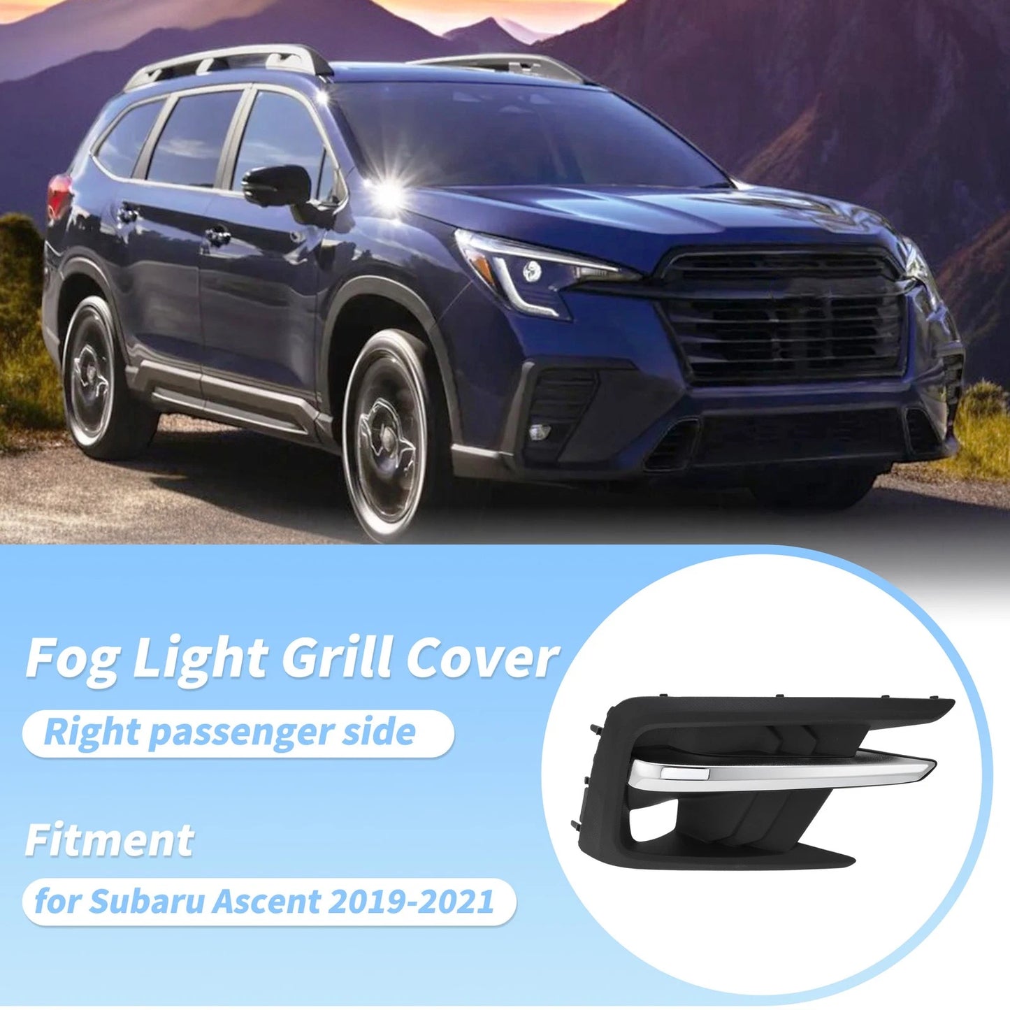 Right Side Front Bumper Fog Light Cover for Subaru Ascent (2019-2021)