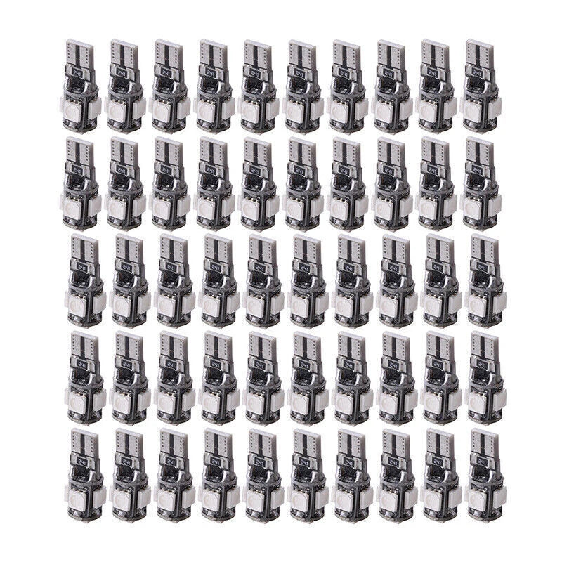 50 x T10 5-SMD 5050 Red LED Light Bulbs for Various Vehicles ()