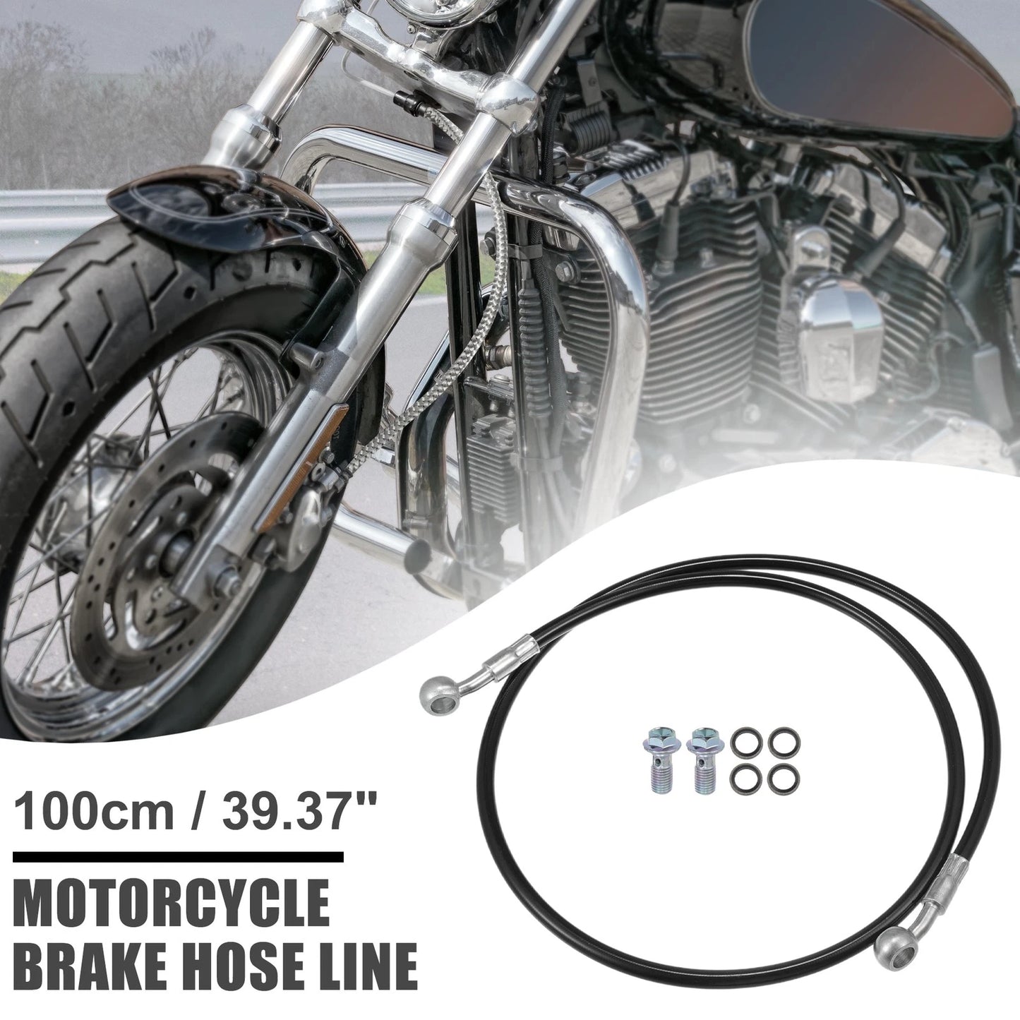 Brake Hose 100cm Motorcycle Hydraulic Brake Line Oil Pipe Bike for Make Model