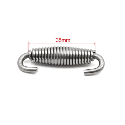 8pcs 60mm Stainless Steel Silver Tone Motorcycle Exhaust Pipe Springs Hooks