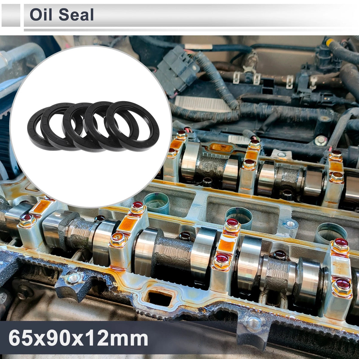 Oil seal 65x90x12mm 5 Pcs Rotary Shaft Seal Nitrile Rubber