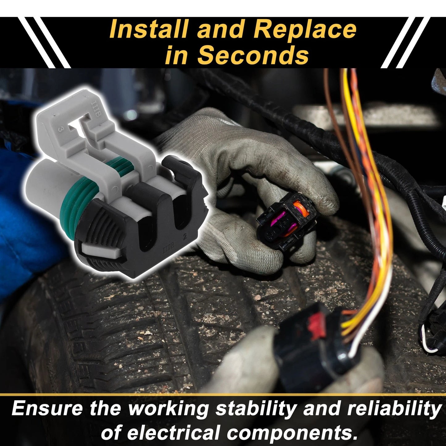 Radiator Fan Assembly Connector Plug 2 x for Buick