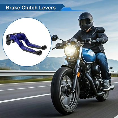 1 Pair Adjustable Short Long Brake Clutch Levers for Yamaha WR125X Blue Black