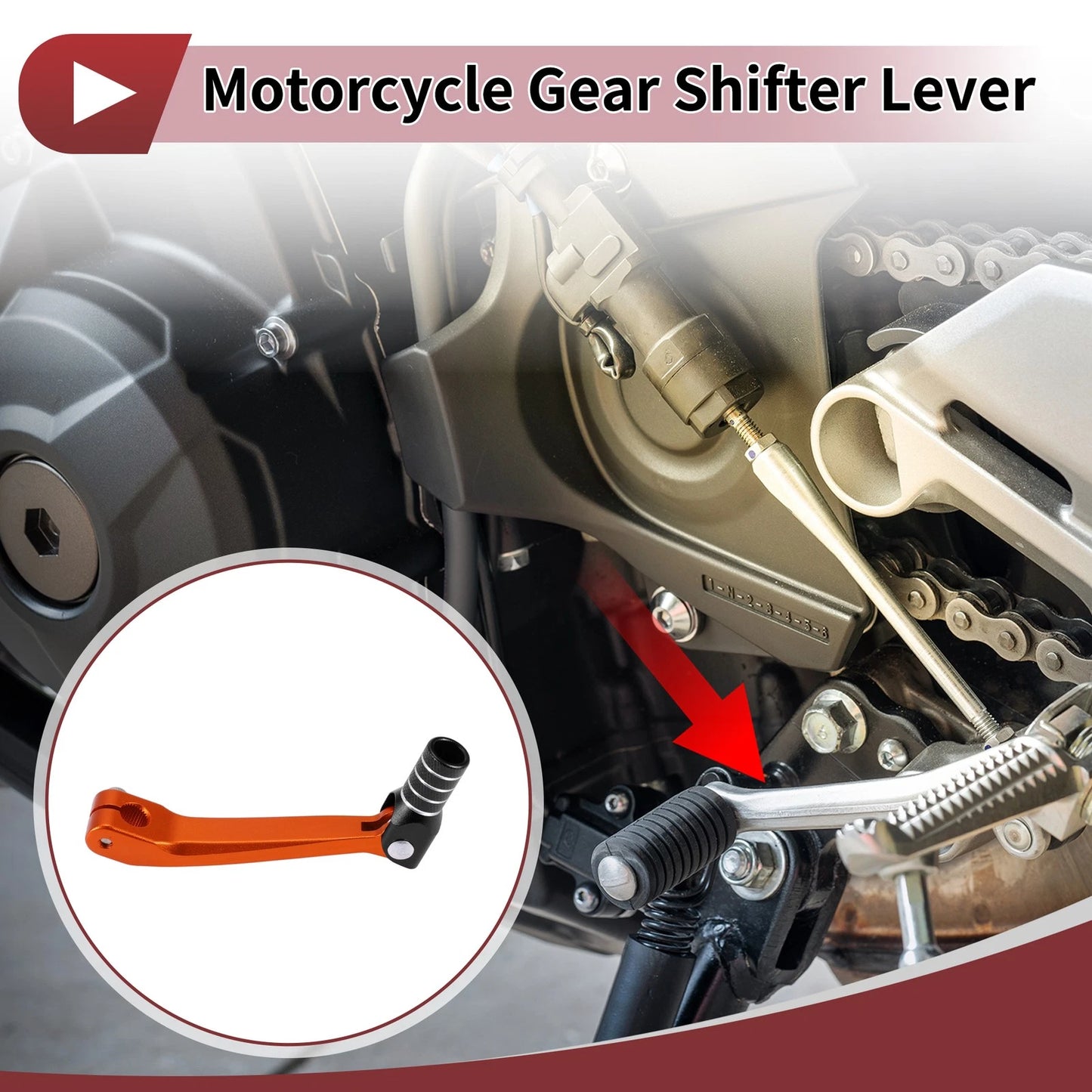 Shifter Lever for Honda CRF150F 2003-2017 - Orange Black Silver Tone