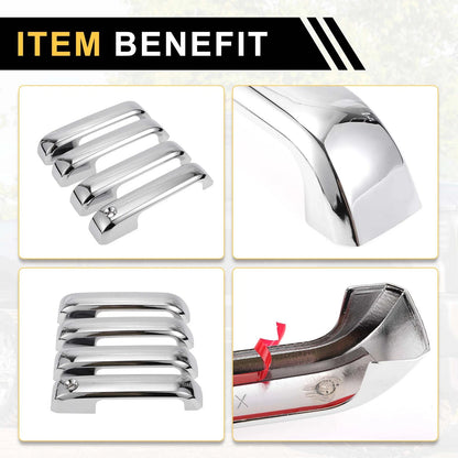 Car Exterior Door Handle Covers for Ford F-150 (2015-2020) - Silver Tone