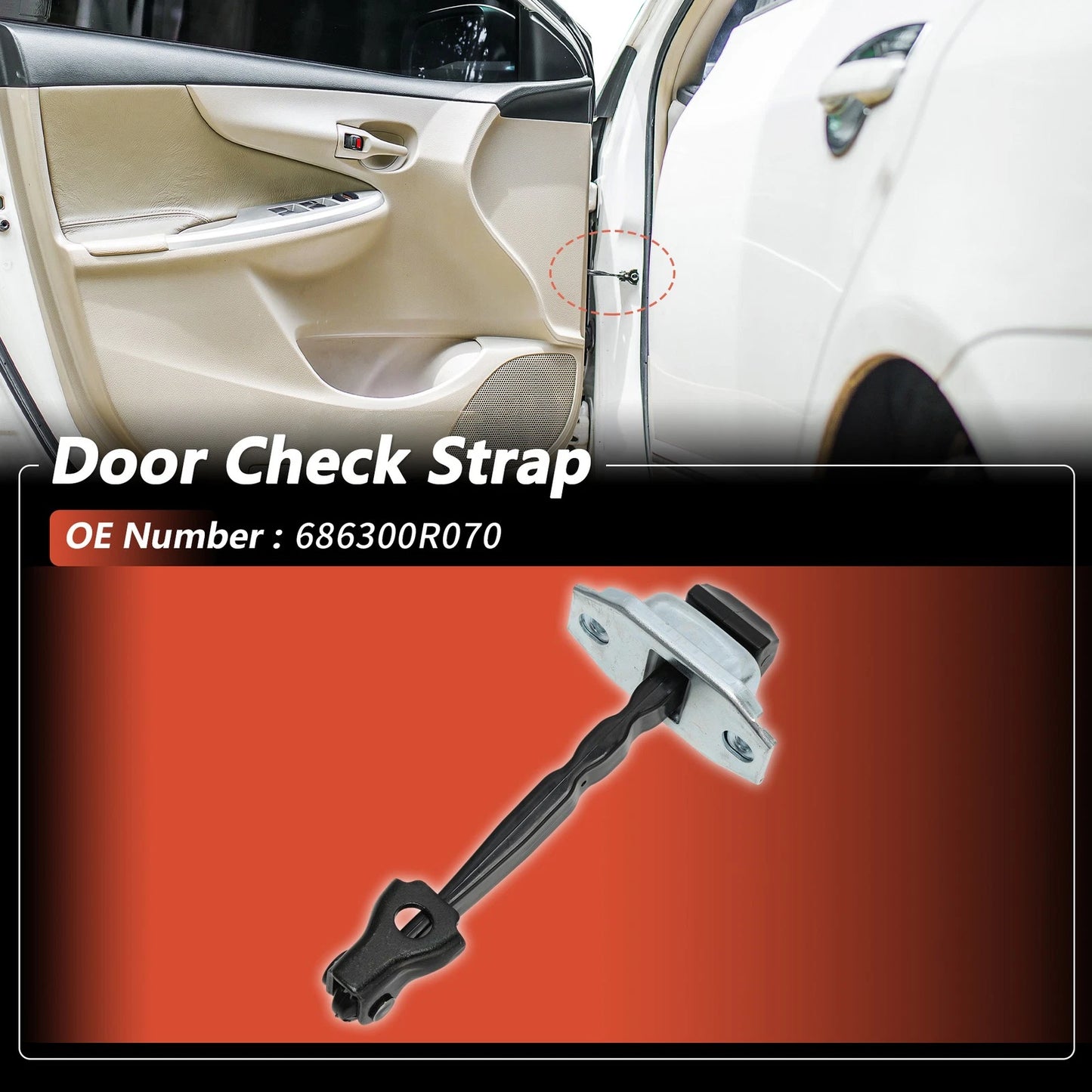 Rear Left/Right Door Check Strap for Toyota RAV4 (2020-2022) 1 Pc