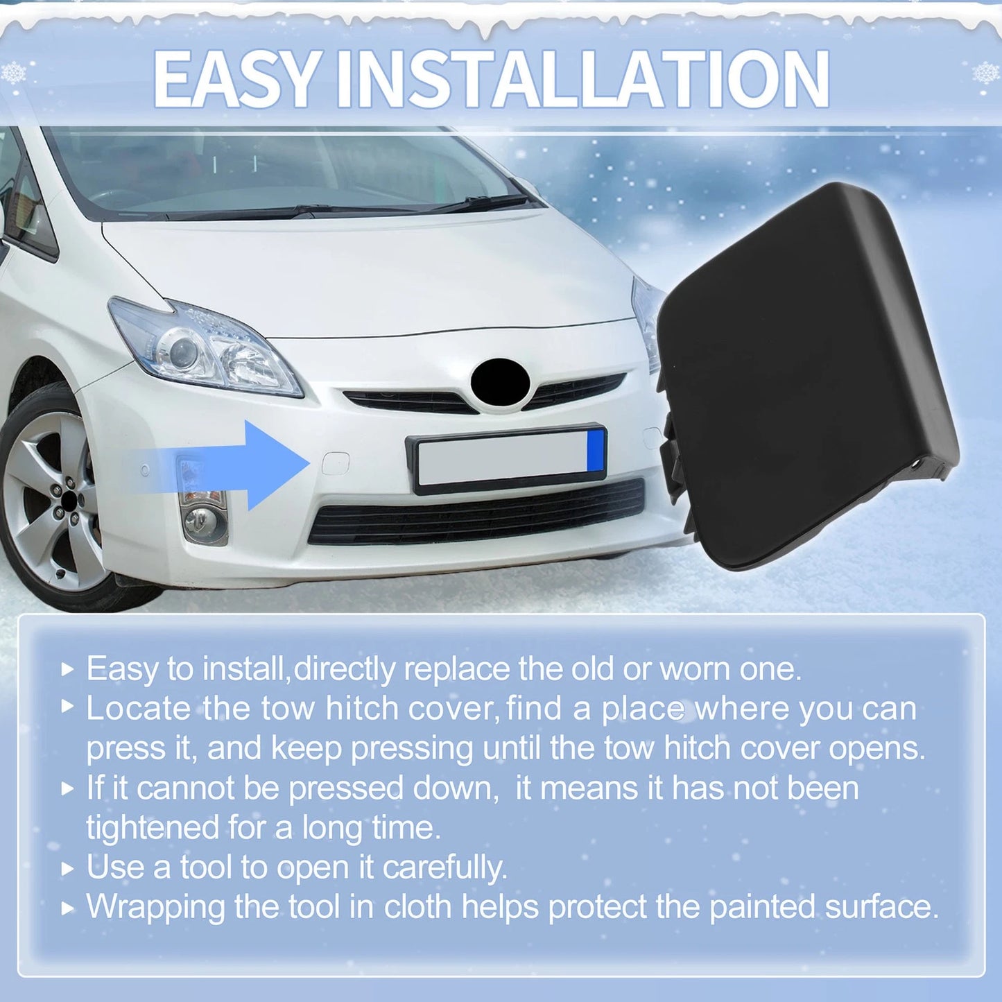 Right Front Tow Hook Cover for Toyota Prius (2004-2009)
