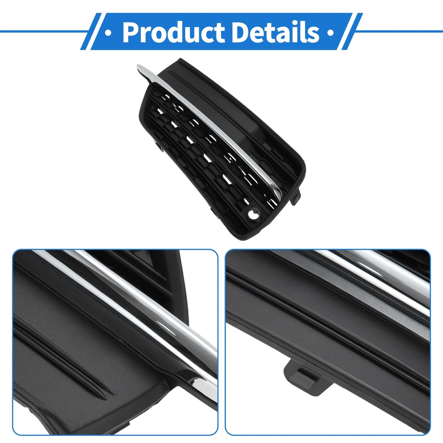 Fog Light Cover for Volvo XC90 T5 (2003-2014) Black Silver Tone 1 x
