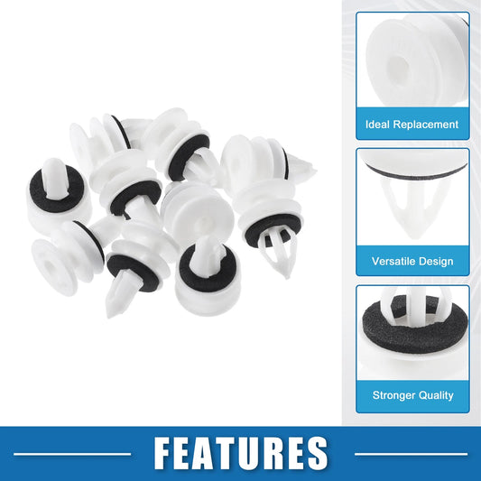 10 x Door Panel Clips for Chevrolet Plastic White