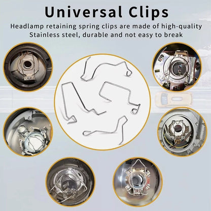 24pcs Headlight Bulb Retaining Clip Holder Set for H1 H3 H4 H7