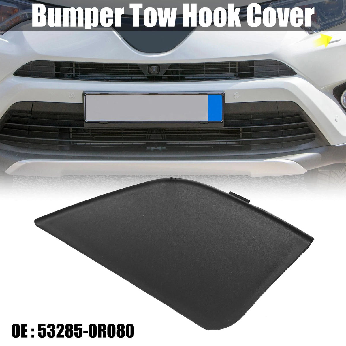 Right Front Bumper Tow Hook Cover for Toyota RAV4 (2016-2018) Black