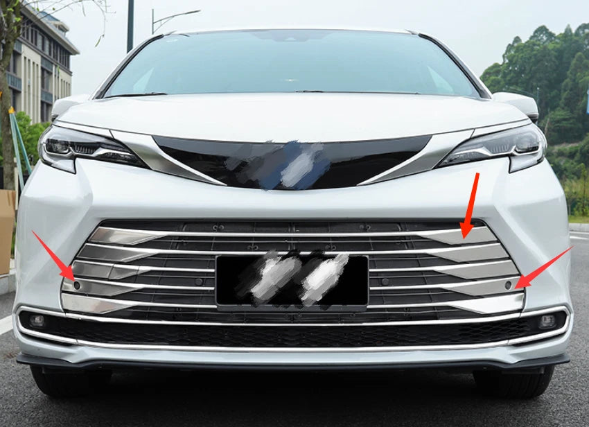 Grille Molding Radar Cover Trim for 2021-2023 Toyota Sienna 6 x Pieces (2021-2023)