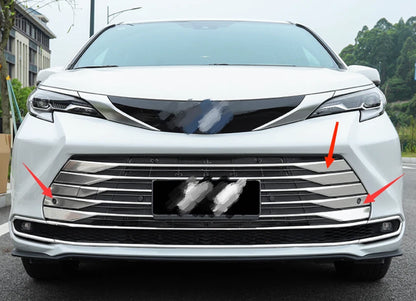 Grille Molding Radar Cover Trim for 2021-2023 Toyota Sienna 6 x Pieces (2021-2023)
