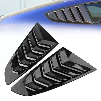 Carbon Fiber Black Vent Side Window Louver Covers for 2015-2021 Ford Mustang