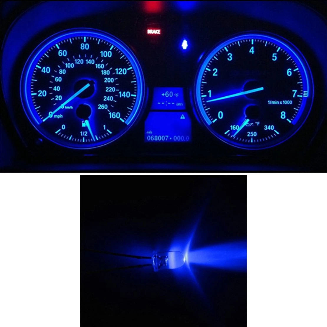 50x Blue LED Dash Light Bulbs for Chevrolet Silverado GMC (2007-2013)