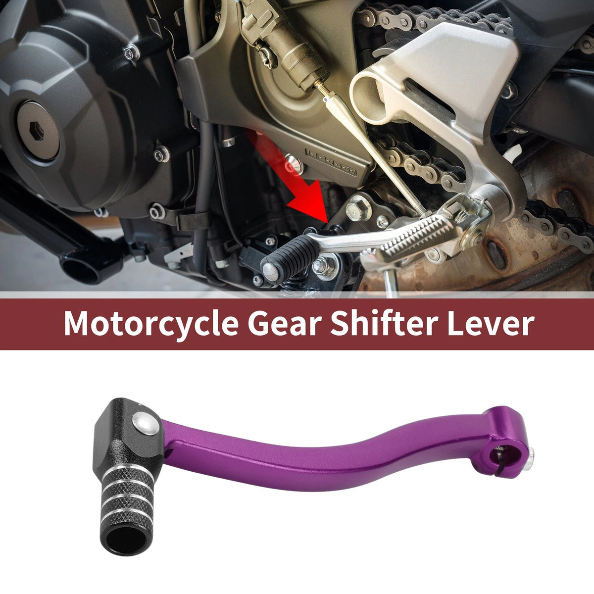 Folding Gear Shifter Lever for Kayo T6 Purple Black Head