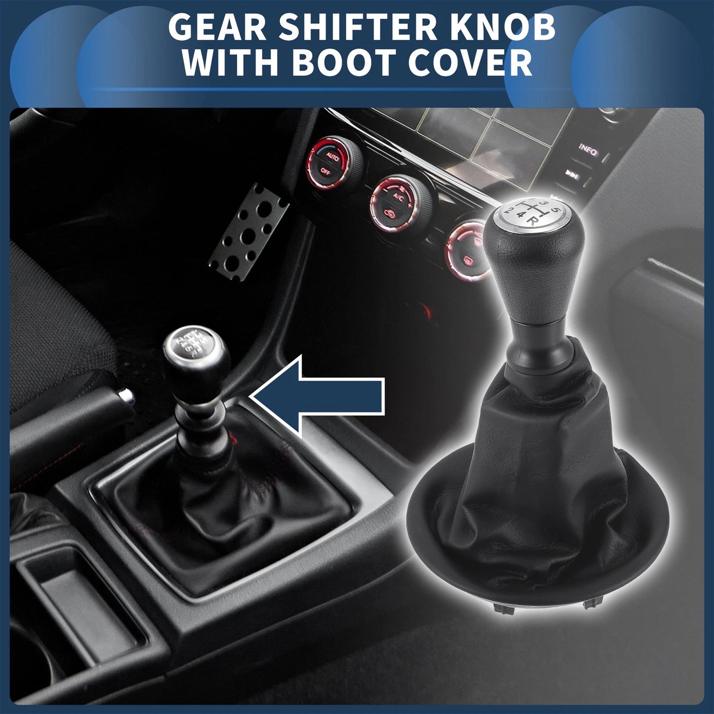 5 Speed Gear Shifter Knob & Dust Cover for Peugeot Partner (2008-2022)