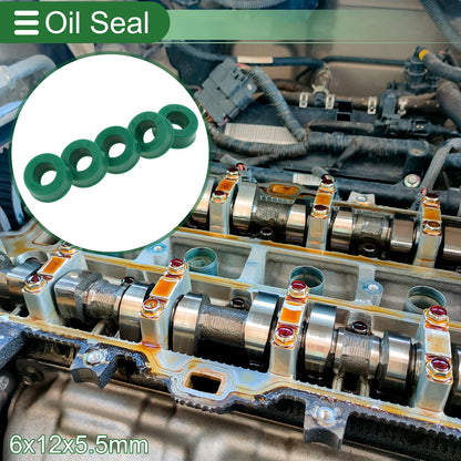 Oil Seal / 6x12x5.5mm / Rotary Shaft Seal TPU Green 5 Pcs for Motors
