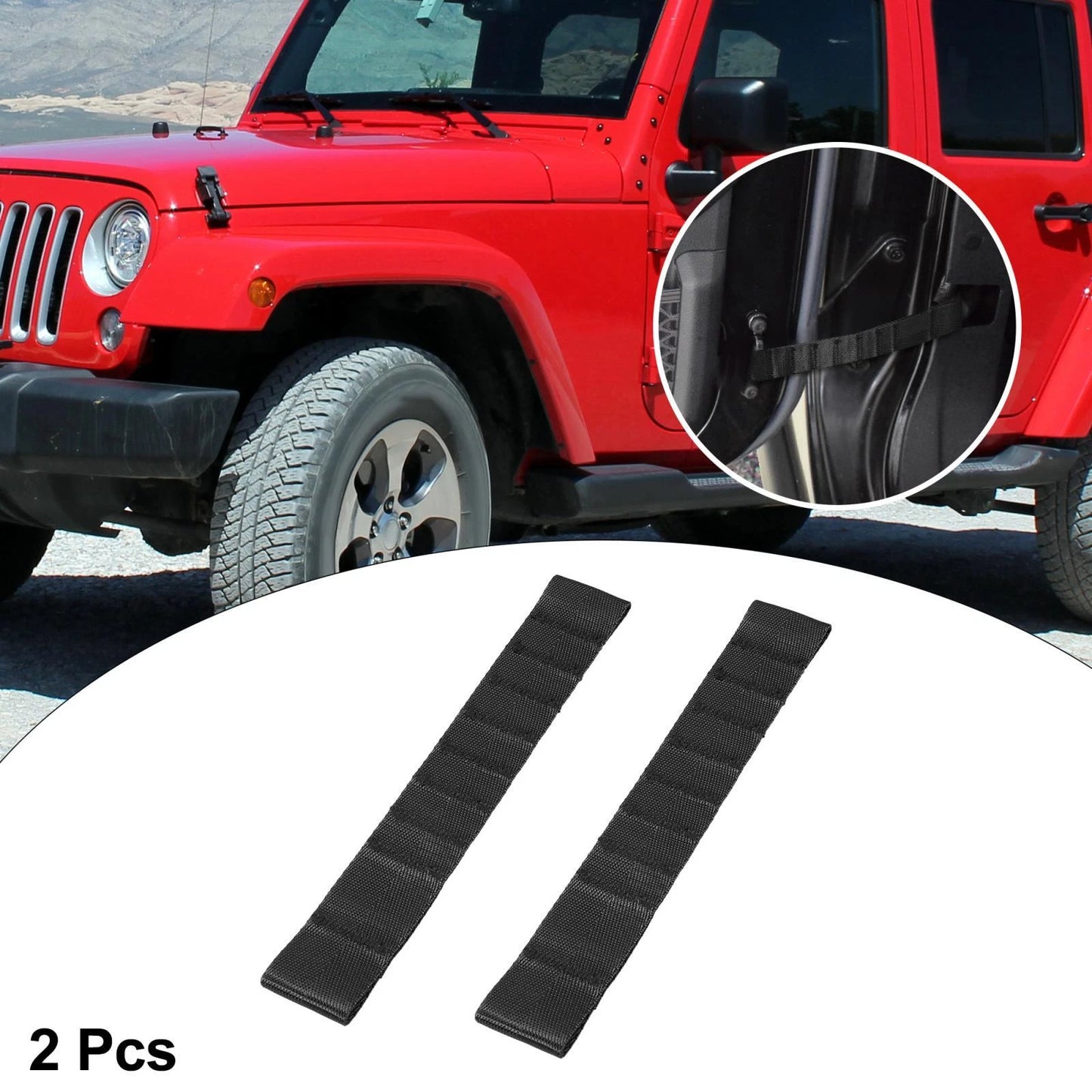 Adjustable Door Limiting Straps for Jeep Wrangler TJ JK JKU JL (00-18)