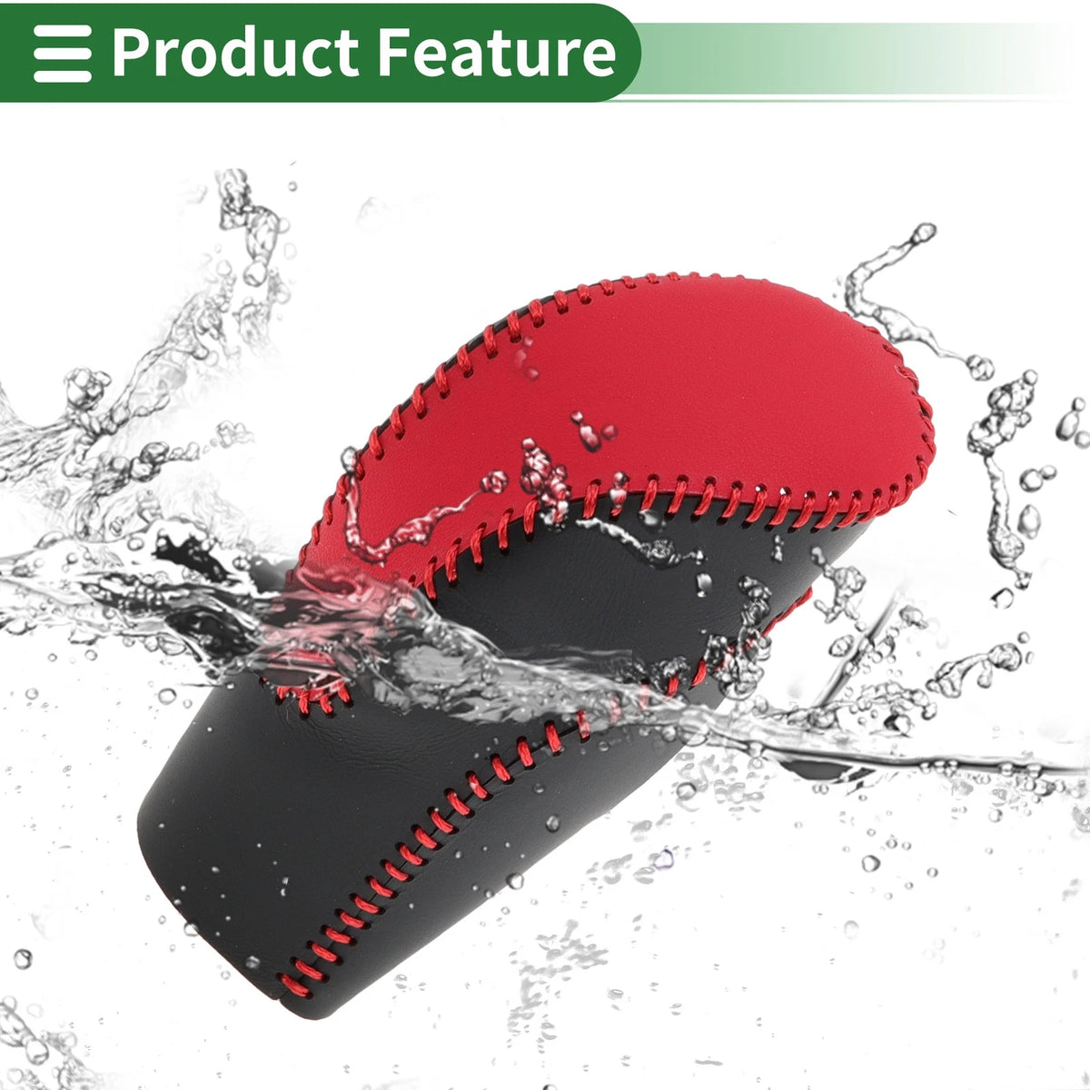 Black Red Faux Leather Gear Shift Knob Cover for Subaru Forester (2018-2023)