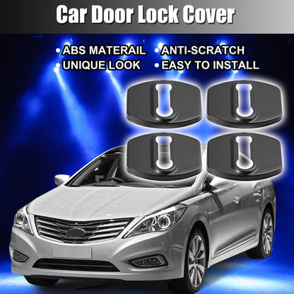 4 x Car Door Lock Latch Covers Stainless Steel for Hyundai Kia