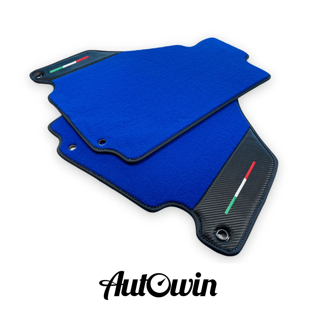 Blue Floor Mats for Ferrari 360 Modena 1999-2005 - AutoWin Brand, Carbon Fiber