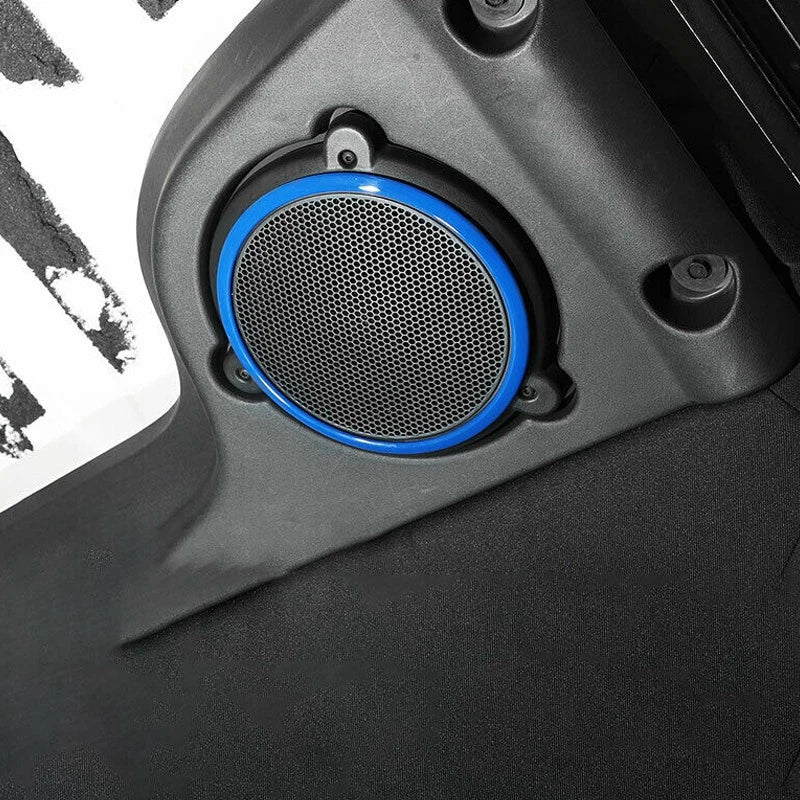 Blue Roof Speaker Trim Rings Covers for Jeep Wrangler JK (2007-2014)