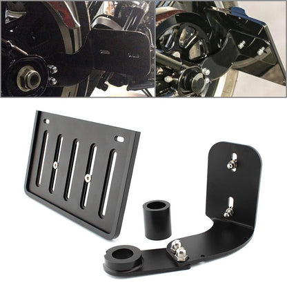 Black Side Mount License Plate Bracket for Harley Softail