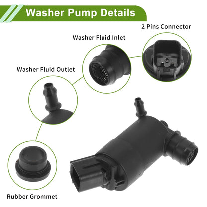 Windshield Washer Pump w/Grommet for Hyundai Accent (2018-2019)