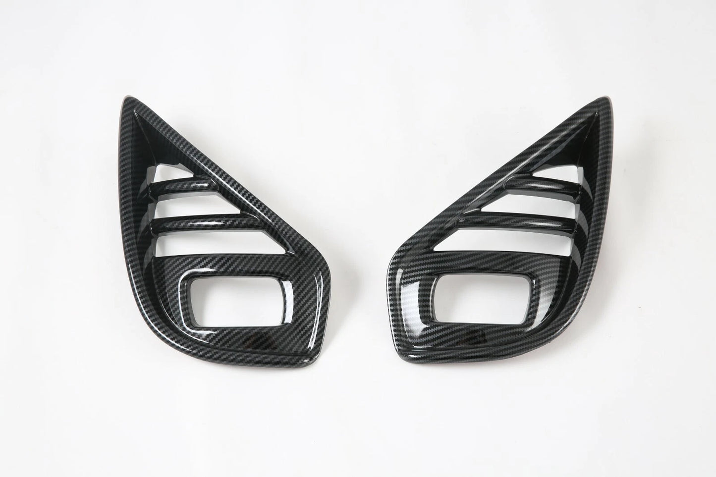 Carbon Fiber Front Fog Light Decor Cover Trim for Toyota Highlander (2020-2023)