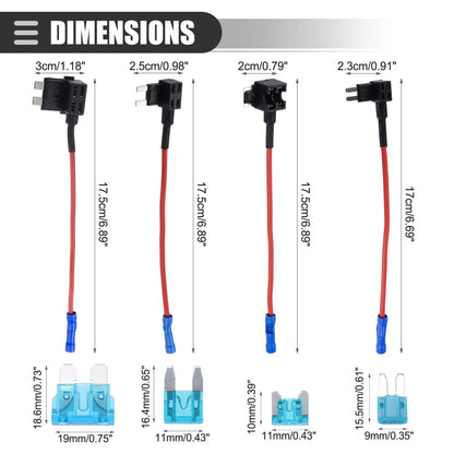 Circuit Fuse Tap Set 15A Standard Mini for Car