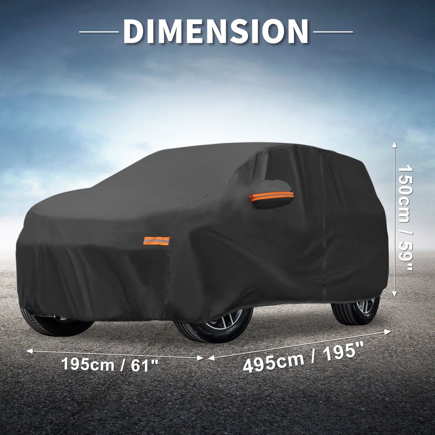 Waterproof Aluminum Film Inner Cotton Car Cover for Jeep Grand