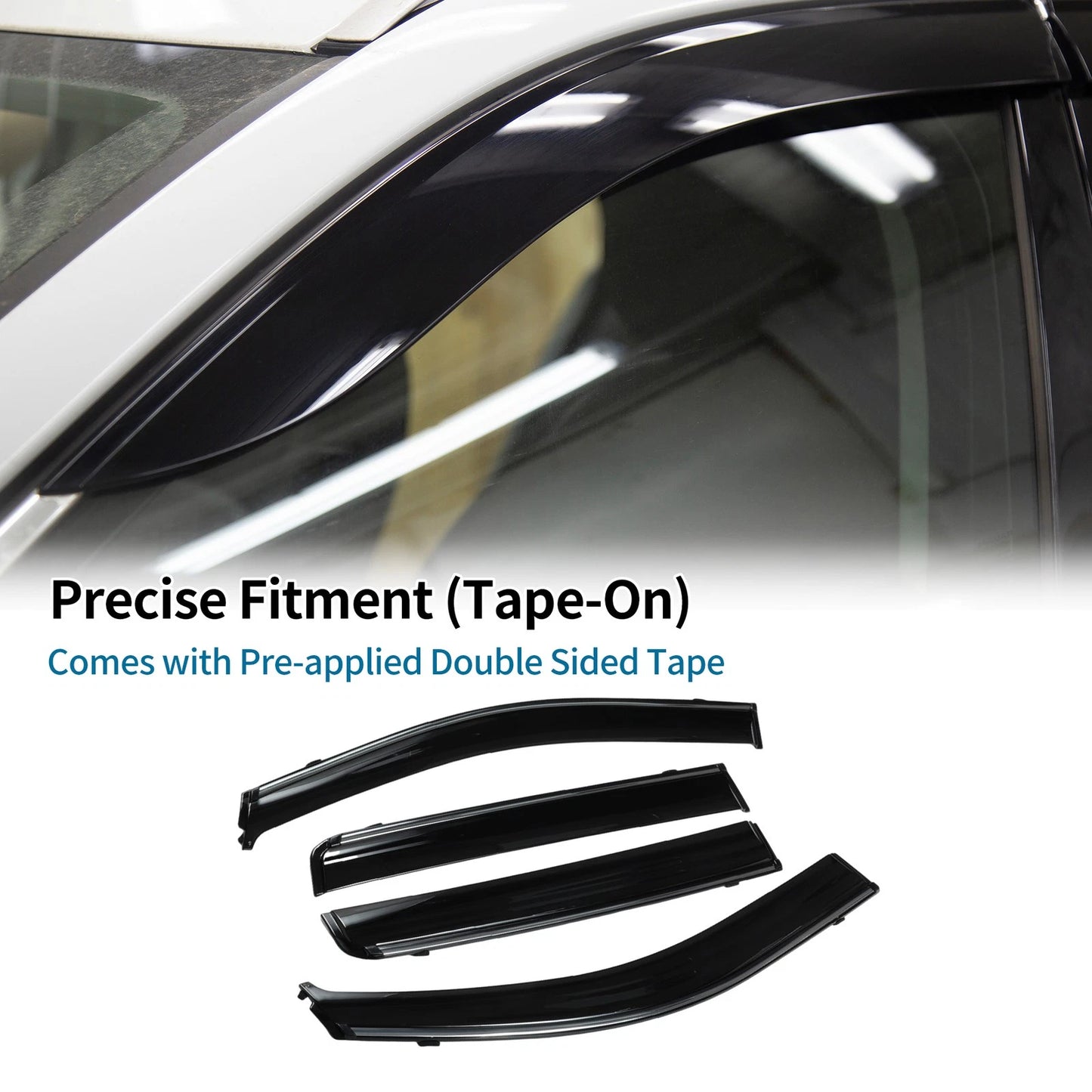 Window Deflectors for Jeep Compass 2007 Side Window Vent Visors Black 1 Set