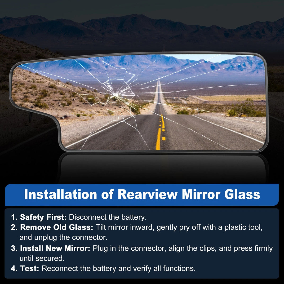 Right Lower Mirror Glass for Chevy Silverado & GMC Sierra 1500 2500HD 3500HD