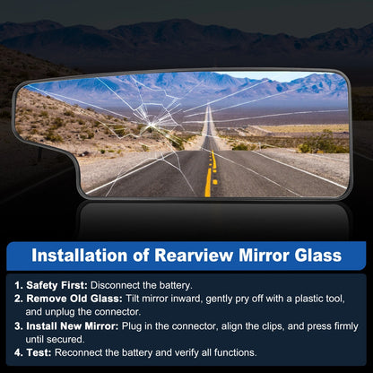 Right Lower Mirror Glass for Chevy Silverado & GMC Sierra 1500 2500HD 3500HD