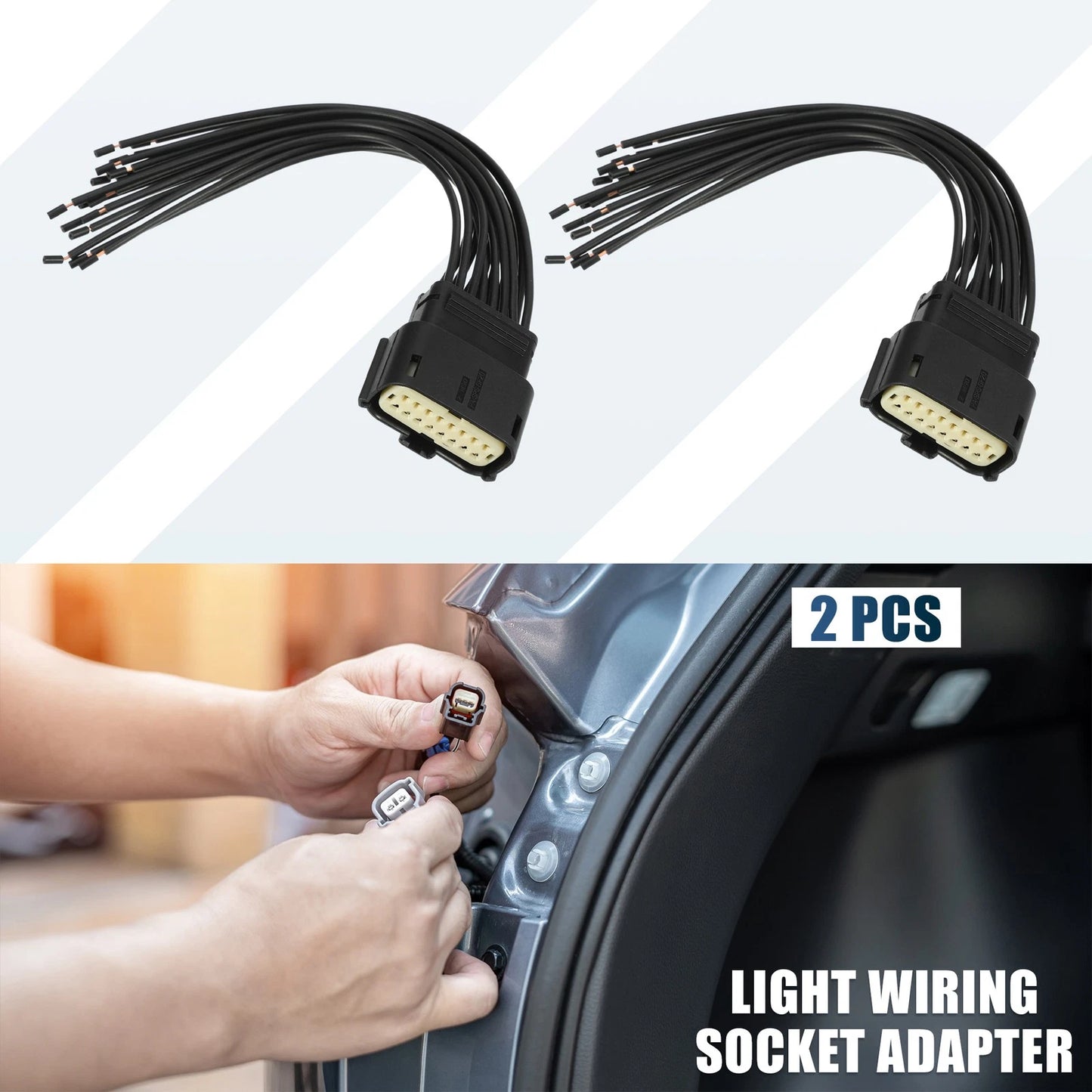 2 x Light Wiring Socket Adapters for Jeep Grand Cherokee Xenon HID (2014-2018)