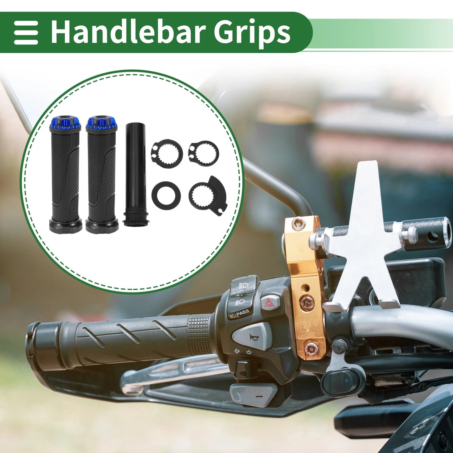 Grips / 7/8 22mm / Hand Grips Diamond Line Pattern for Motorcycle