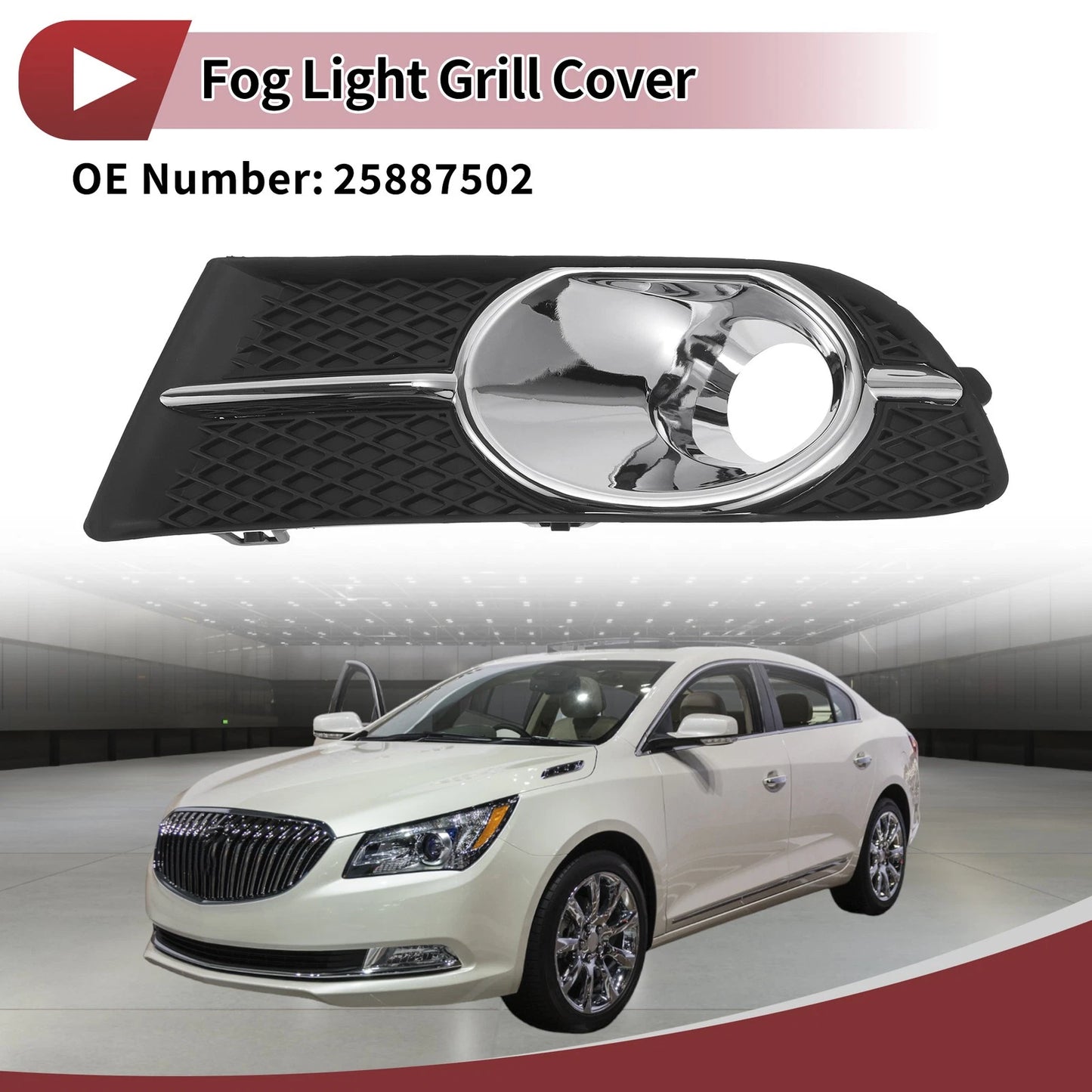 1 Pc Car Front Left Fog Light Grill for Buick Verano (2012–2017)
