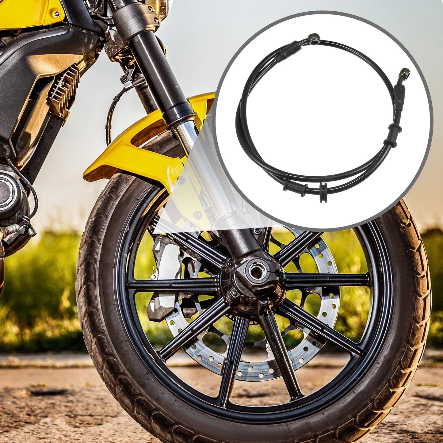 110cm Brake Oil Hose Universal 28 Degree Motorcycle Hydraulic Black