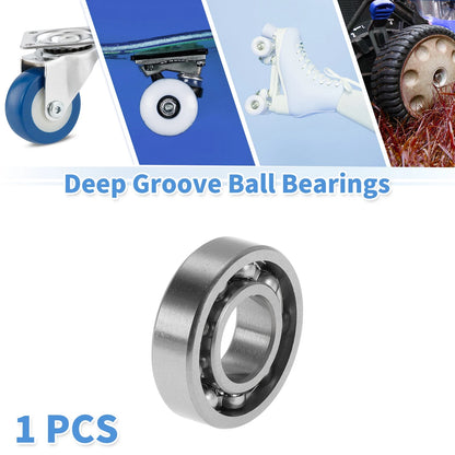 Deep Groove Ball Bearings 10x22x6mm 1 Pc Silver Tone for SKF