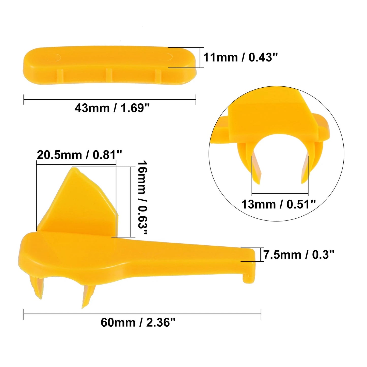 12 Set / 2.36"x0.81"x0.63" / Motorcycle Tire Changer Demount Head Plastic Insert for Motorcycle