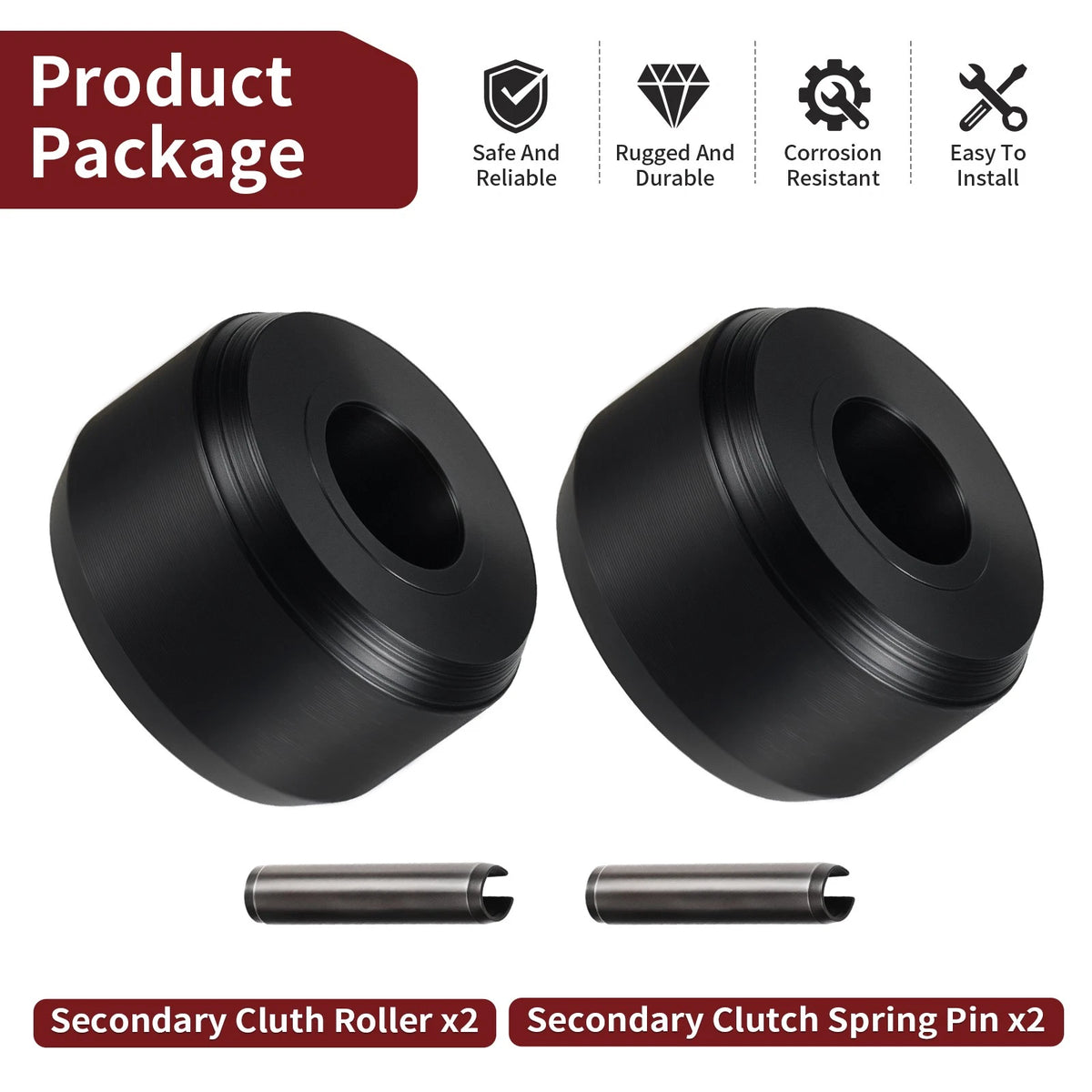 2 x Secondary Clutch Roller w/ Pin for Polaris Ranger RZR (2008–2024)