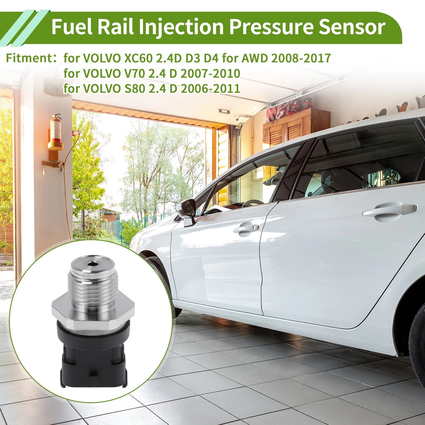 Fuel Injection Pressure Sensor for Volvo XC60 2.4D D3 D4 AWD (2008-2017)
