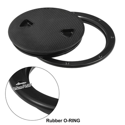 8" Deck Plate Hatch for Boat - Marine Inspection Cover Black