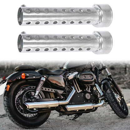 2 x 35mm Exhaust Silencer Muffler Pipe for Motorcycle